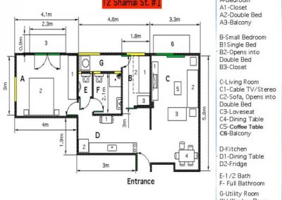 12 Shamai - Metric floor plan - option 6 - apt 1