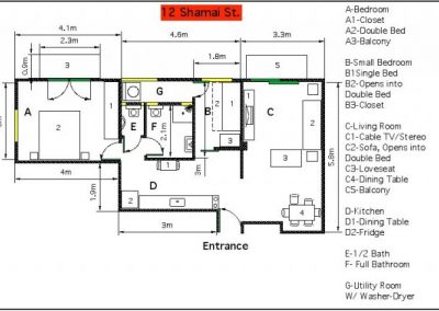 12 Shamai - Metric floor plan - option 1